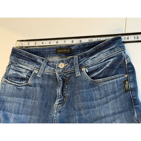 Silver Jeans Co Slim Boyfriend Raw Hem Jeans Medium Dark Wash W26 (2/4) - Picture 6 of 10